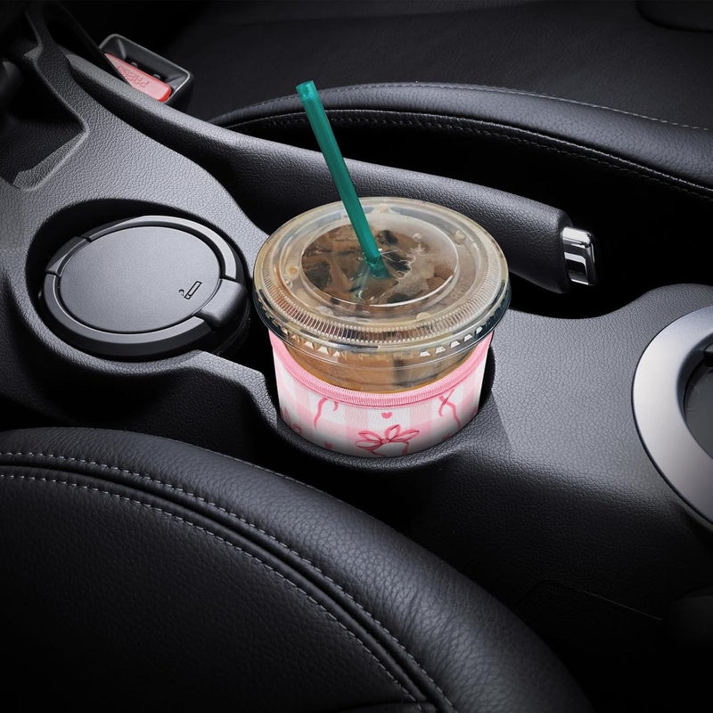 YR Reusable Neoprene Insulator Sleeve for Iced Coffee Cups, 3 Pack Coffee Coolies sleeves for Iced & Hot Drinks, Cold Beverage Cooler Compatible with Starbucks Coffee and More (Cute Bows) - Image 2